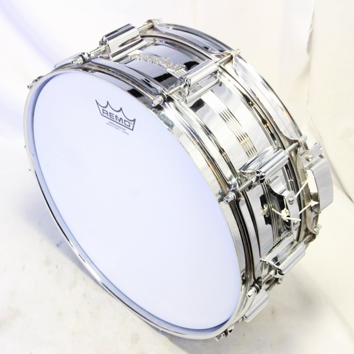 USED ROGERS / LATE 1960s DYNASONIC COB Chrome Over Brass 14×5 Rogers Snare Drum [08]