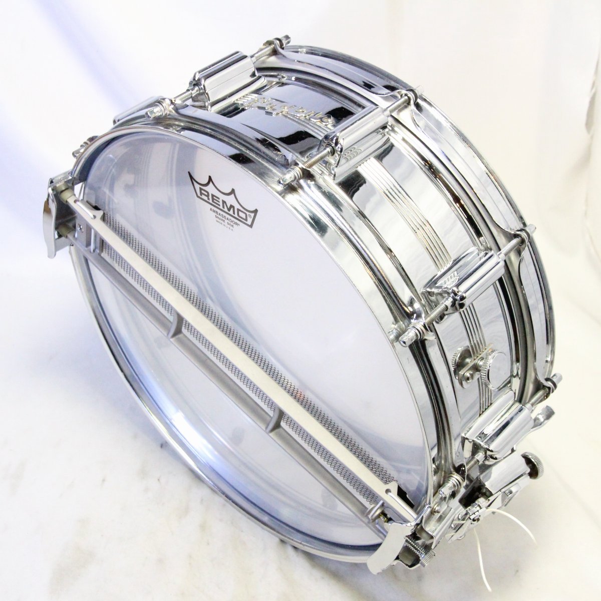 USED ROGERS / LATE 1960s DYNASONIC COB Chrome Over Brass 14×5 Rogers Snare Drum [08]