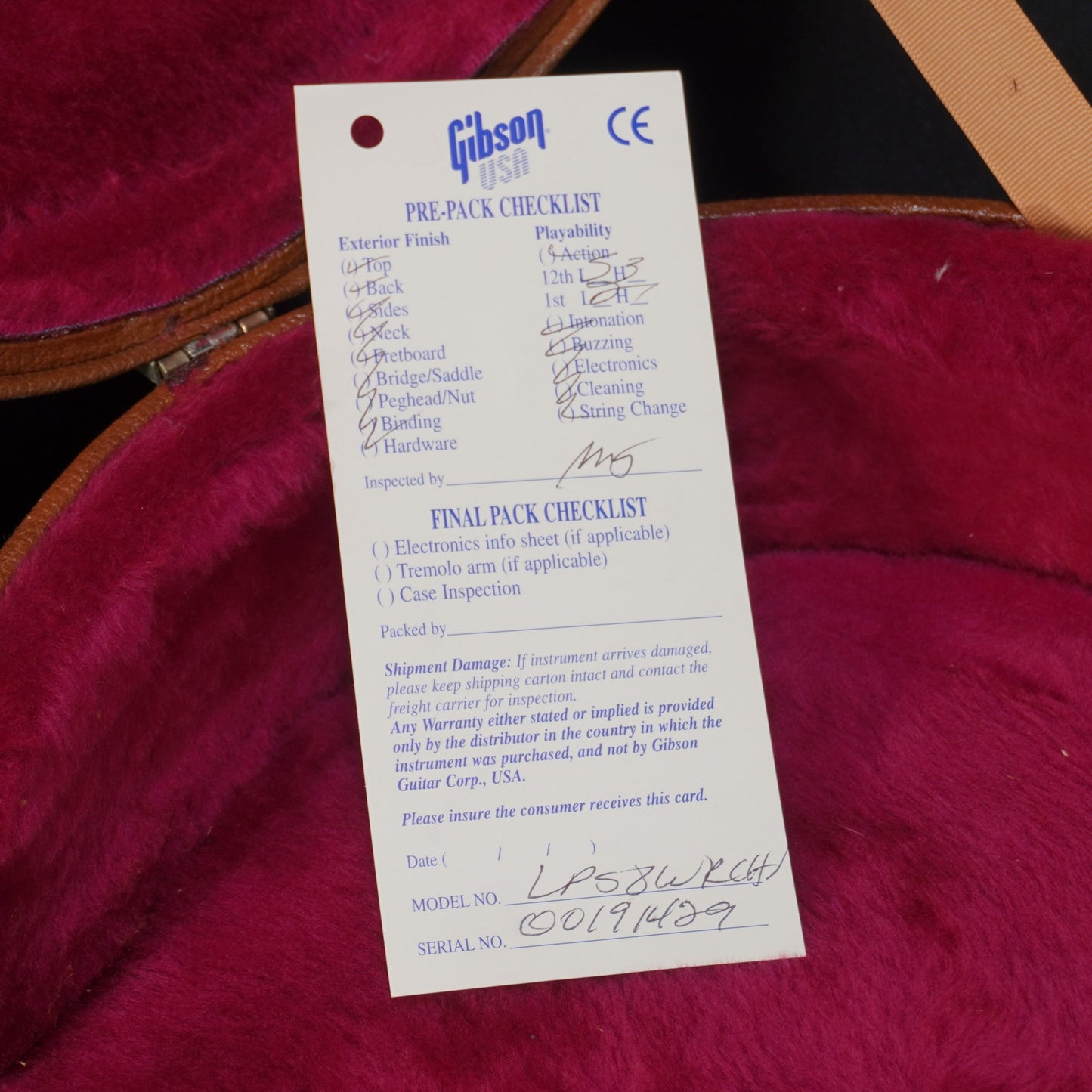 [SN 00191429] USED Gibson USA / Les Paul Standard Wine Red -2001- [04]