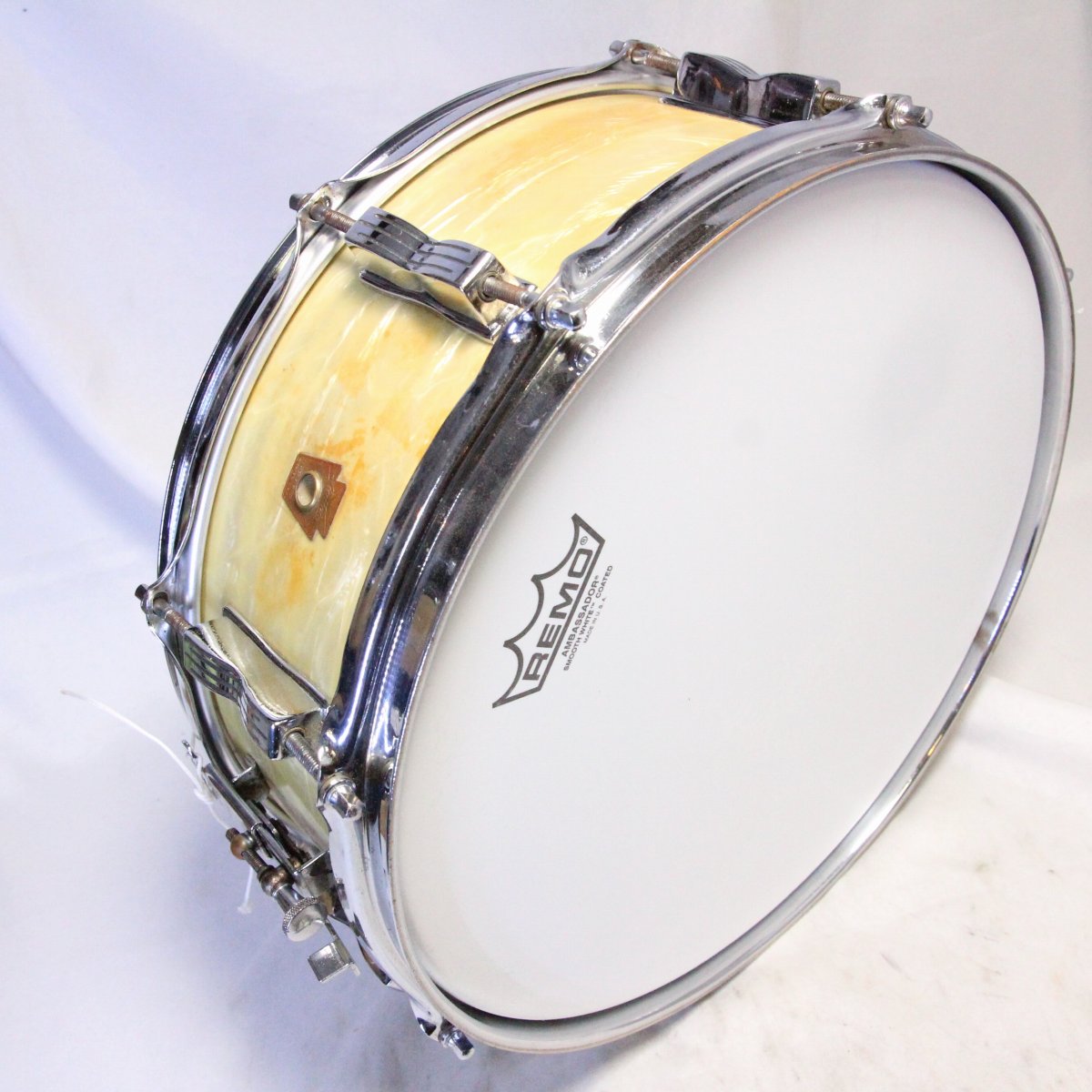 USED Ludwig / Early60s Jazz festival White Marine Pearl 14x5 with case [08]