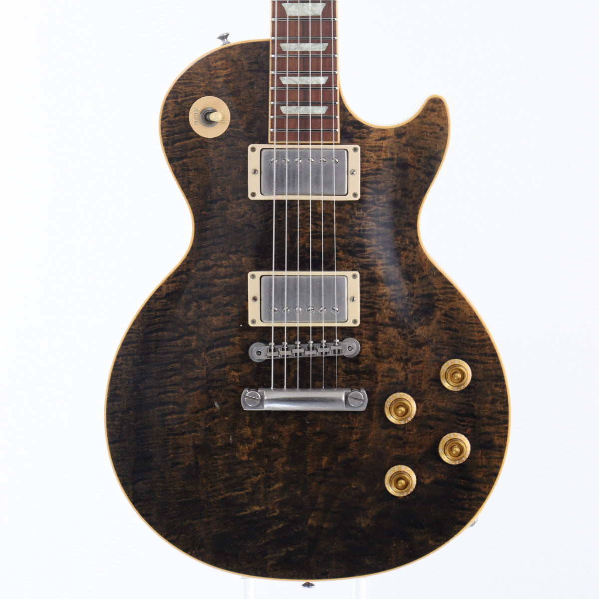 [SN CS10203] USED Gibson Custom / Custom Collection Class 5 Quilt Top Les Paul Transparent Black [11]