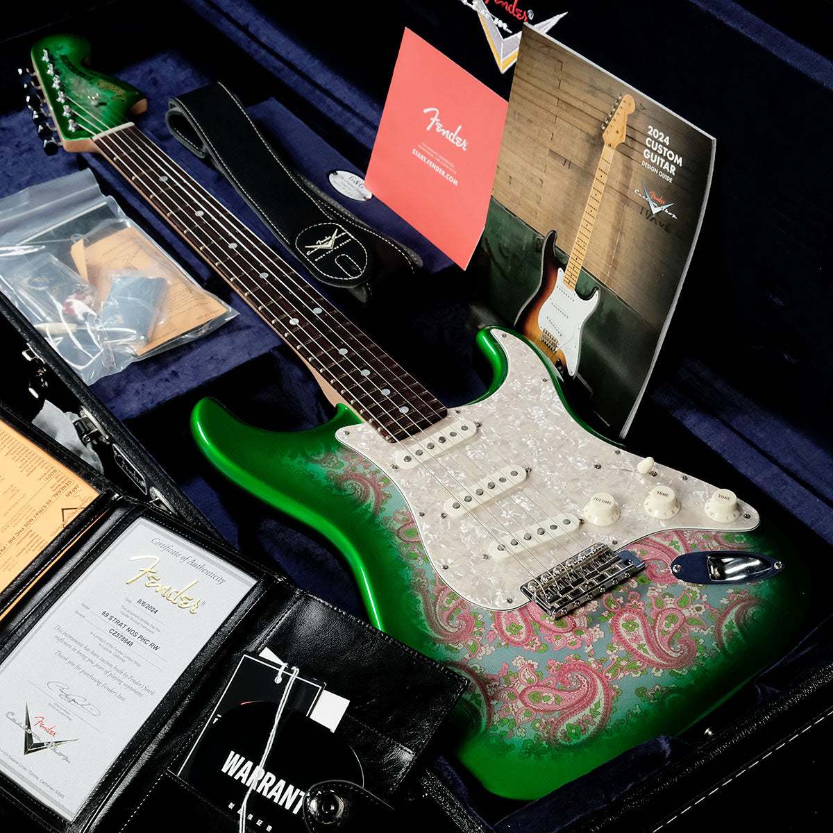 [SN CZ578848] USED Fender Custom Shop / Custom Built 1969 Stratocaster NOS Green Burst over Pink Paisley 2024 [05]