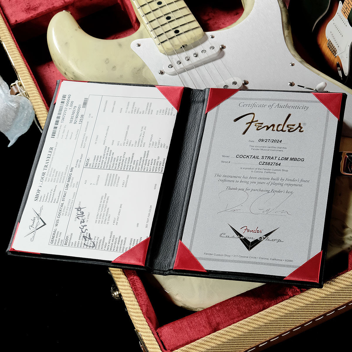 [SN CZ582764] USED Fender Custom Shop / Cocktail Stratocaster White Silver Hydro Dip With Trans Yellow by Dennis Galuszka [05]
