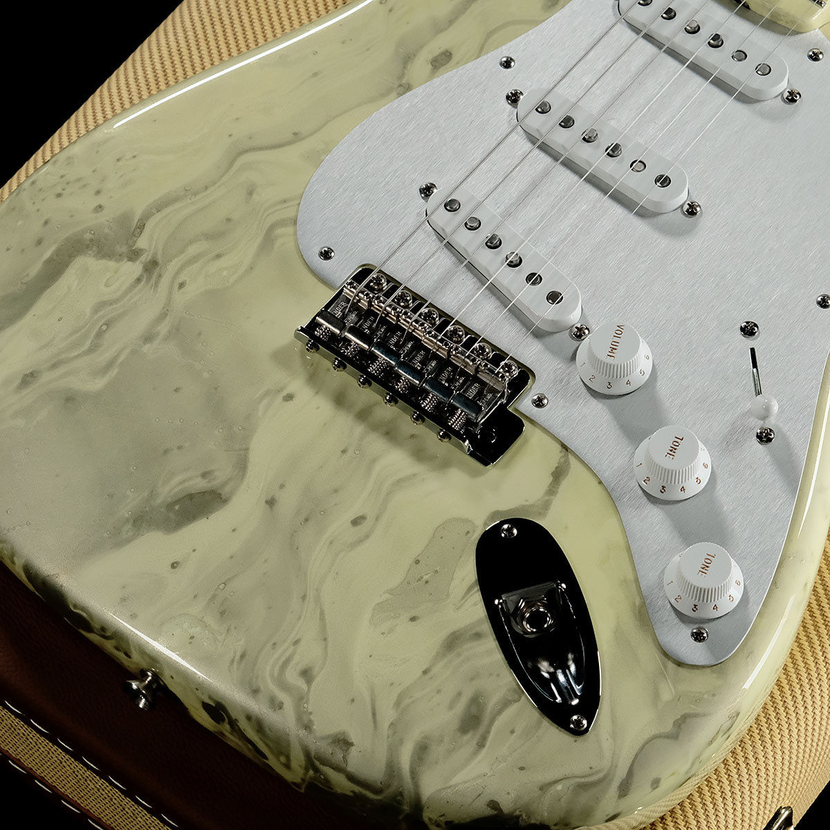 [SN CZ582764] USED Fender Custom Shop / Cocktail Stratocaster White Silver Hydro Dip With Trans Yellow by Dennis Galuszka [05]