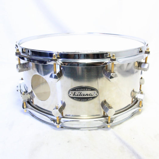 USED KITANO / 14x6.5 Stainless 3mm 4Venthole Stainless Steel Snare Drum [08]