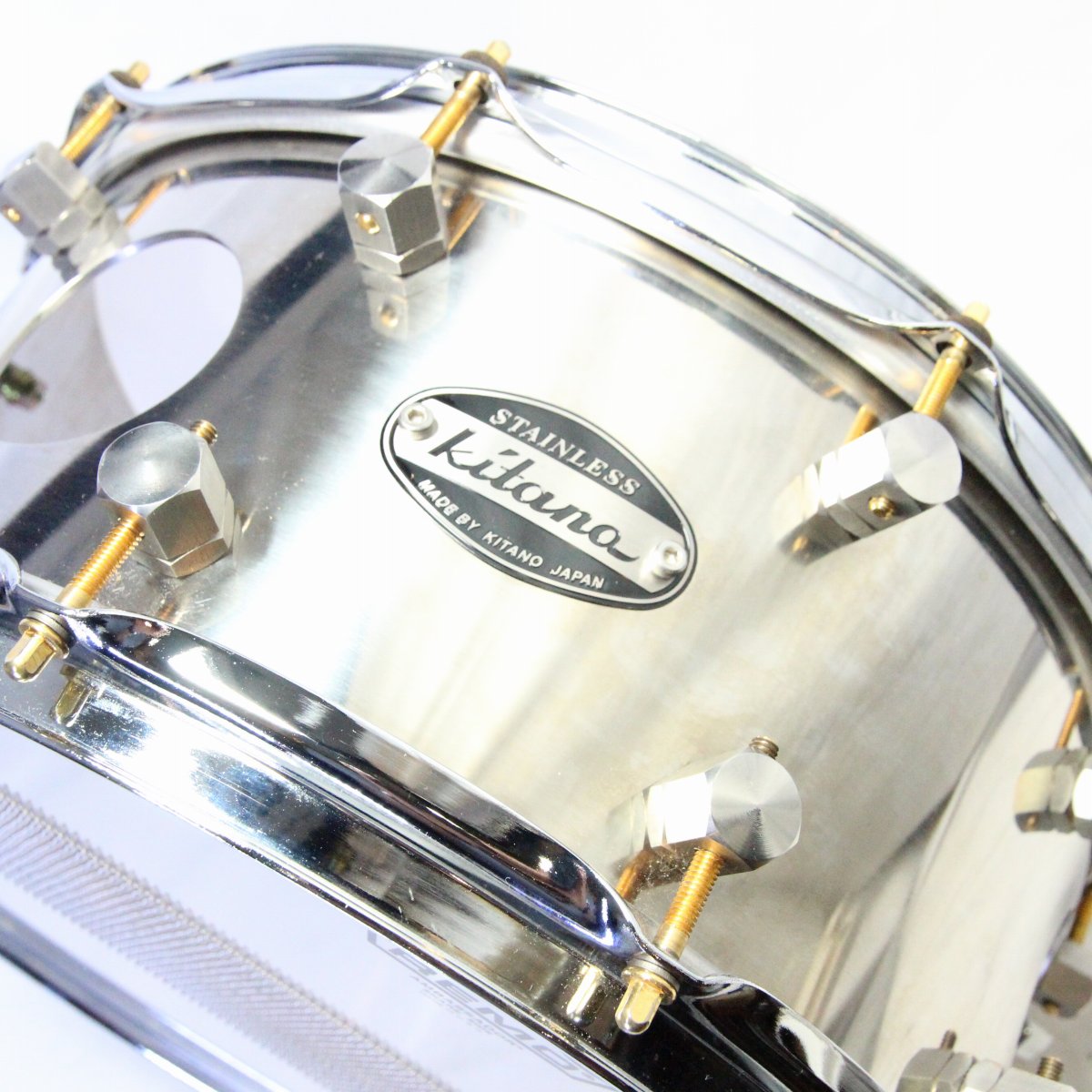 USED KITANO / 14x6.5 Stainless 3mm 4Venthole Stainless Steel Snare Drum [08]
