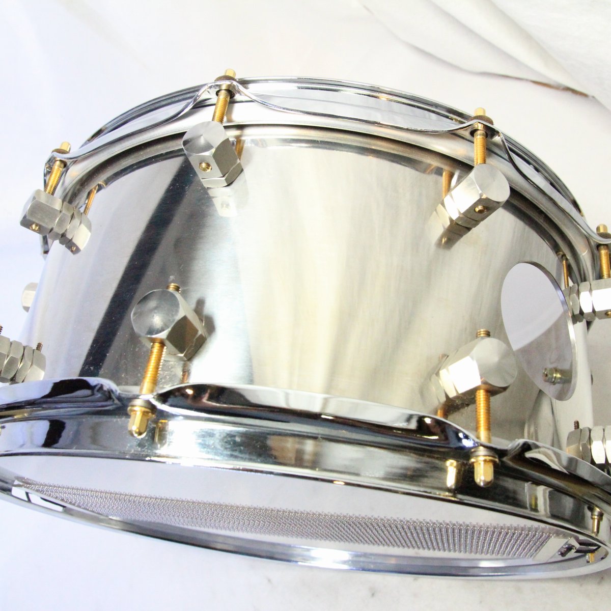 USED KITANO / 14x6.5 Stainless 3mm 4Venthole Stainless Steel Snare Drum [08]