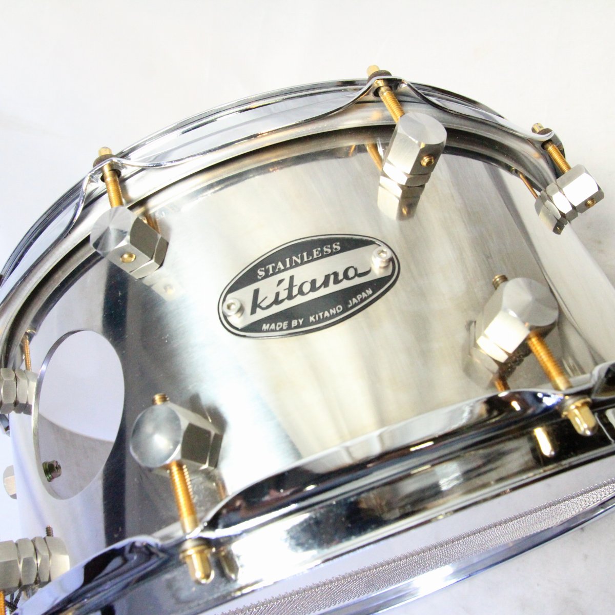 USED KITANO / 14x6.5 Stainless 3mm 4Venthole Stainless Steel Snare Drum [08]
