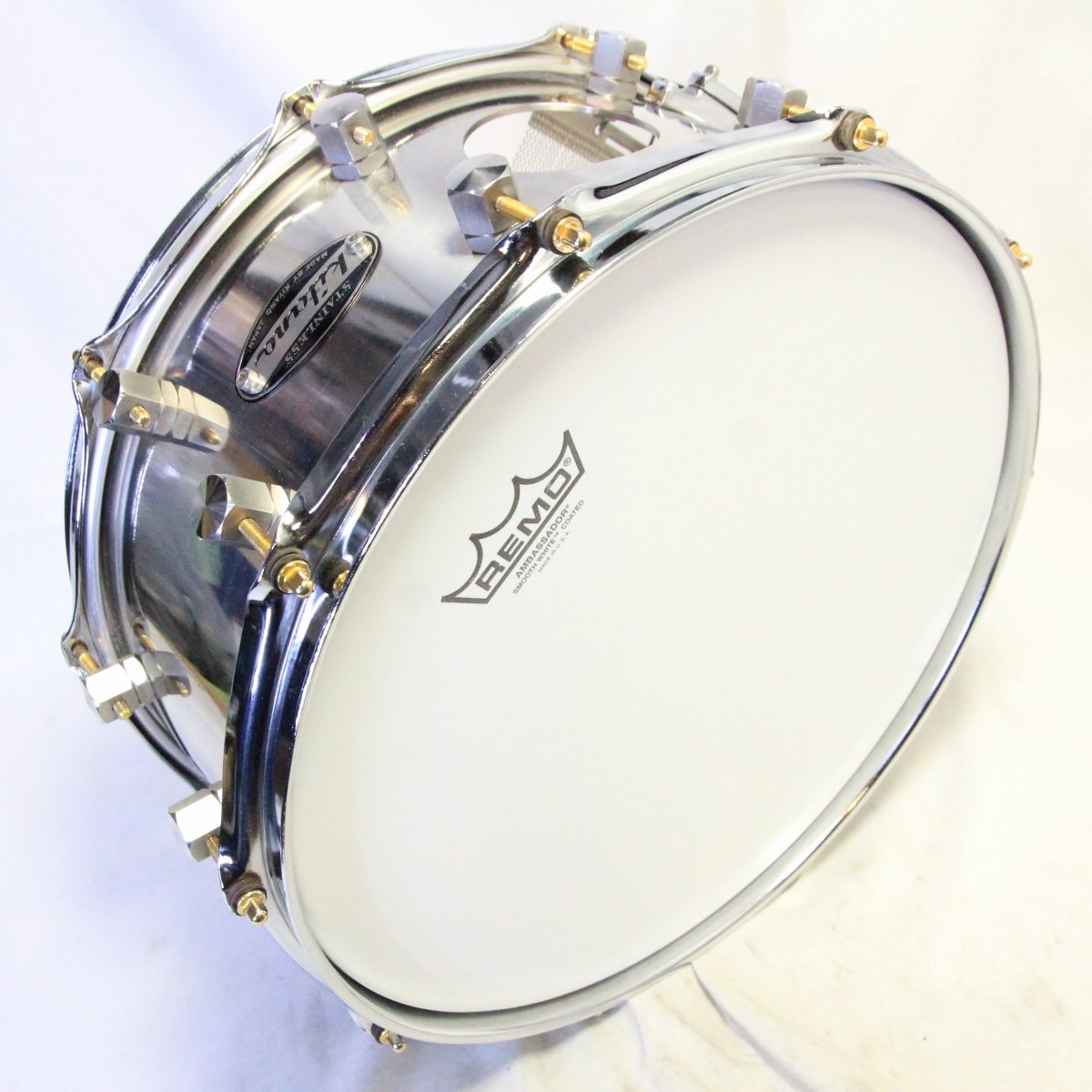 USED KITANO / 14x6.5 Stainless 3mm 4Venthole Stainless Steel Snare Drum [08]