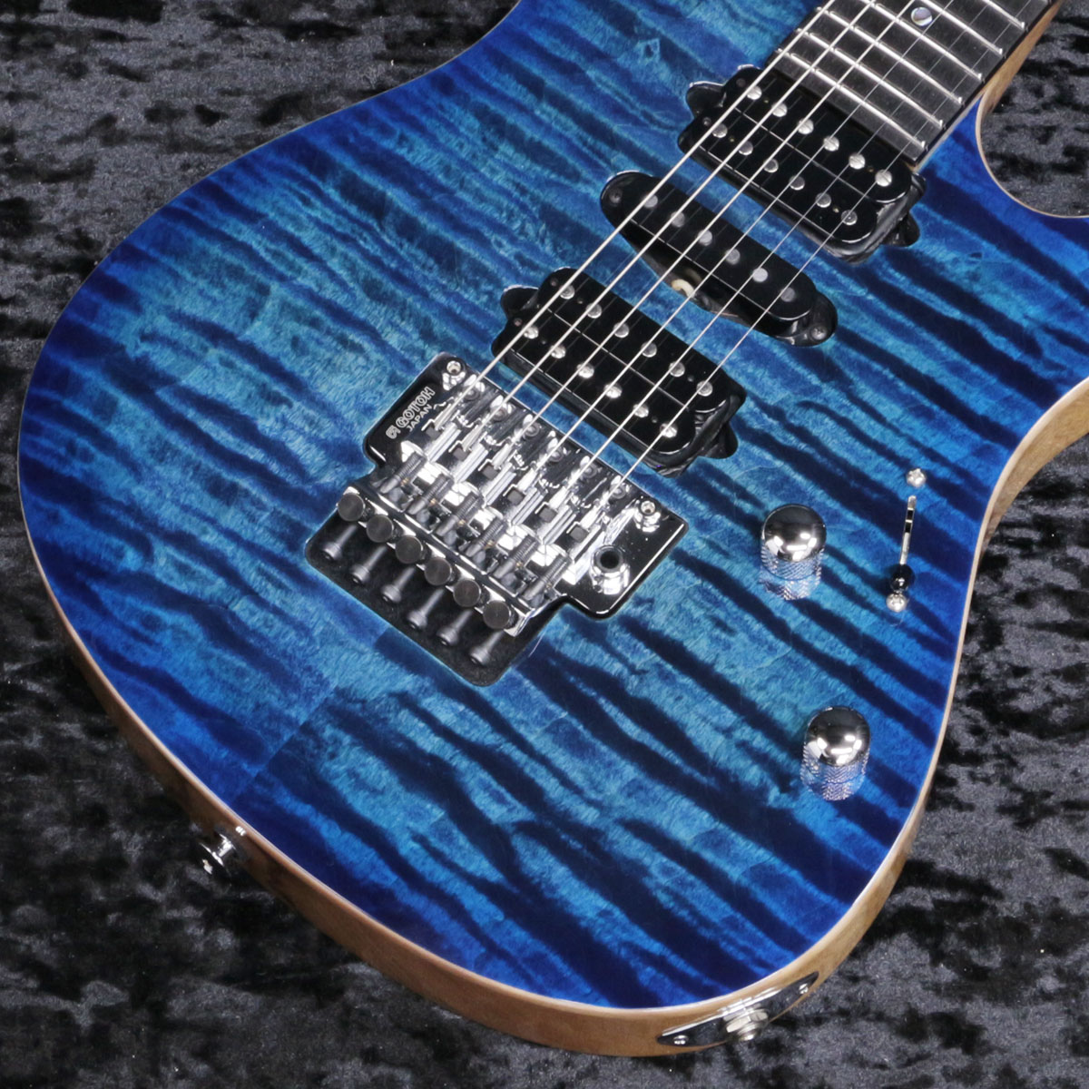 Suhr / Custom Modern Set Neck Quilt Top Black Limba Aqua Blue