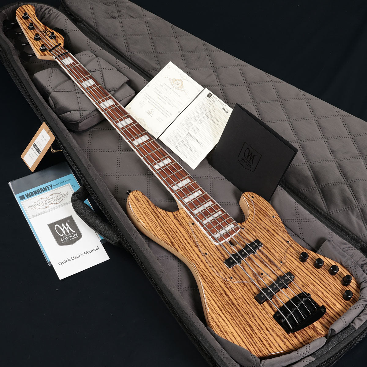 Mayones / Jabba Custom 5-String Zebra Wood Top / Ash Back Natural